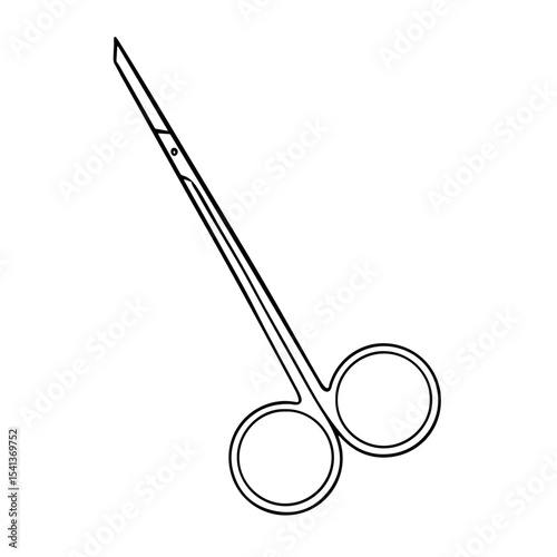Sketch style illustration of medical scissors