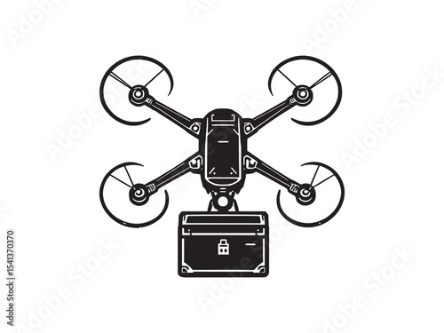 set of 6 psc different type of  Transport drone clear vision simple dark black line art on white (1).eps