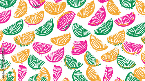Citrus segments scatter bright artwork background vibrant digital illustration