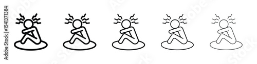 Anxiety or stress icon for mobile concept and web design.
