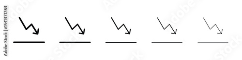 Arrow trend-down icon for mobile concept and web design.