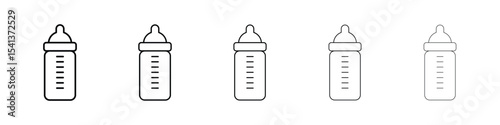 Baby milk bottle icon for mobile concept and web design.