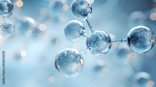 Molecular Structure Science Abstract Blue Bubbles,