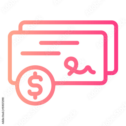 cheque gradient icon