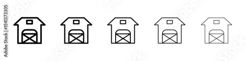 Barn icon for mobile concept and web design.