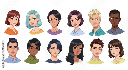 Collection of Diverse Cartoon Character Portraits in Various Styles