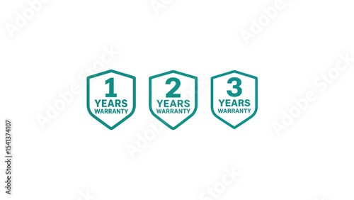 1–3 Year Warranty Badges – Vector Icons for Product Protection and Service Agreement