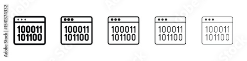 Binary code icon for mobile concept and web design.