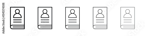 Biography icon for mobile concept and web design.