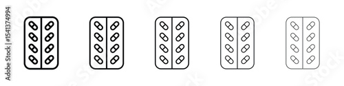 Blister drug pack icon for mobile concept and web design.