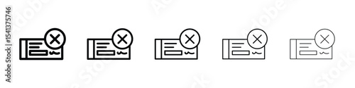 Bounced check icon for mobile concept and web design.