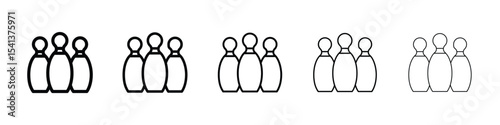 Bowling pins icon for mobile concept and web design.