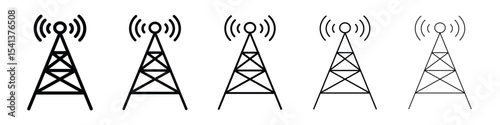 Broadcast tower icon for mobile concept and web design.