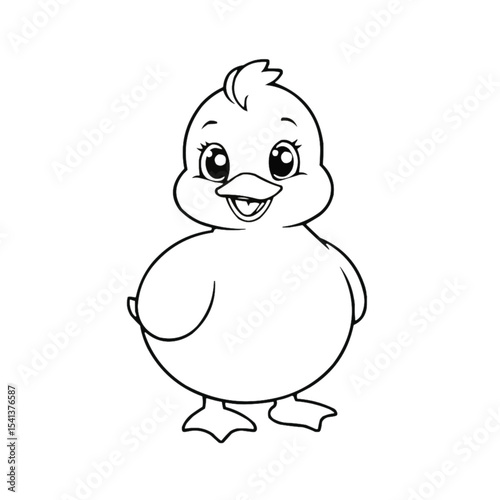 Simple Duck Sketch for Printable Coloring Sheet