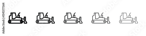 Bulldozer icon for mobile concept and web design.