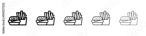Burger Fries icon for mobile concept and web design.