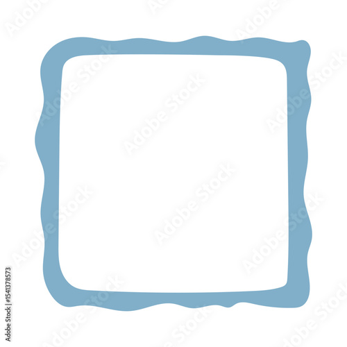 A single hand-drawn square frame with scalloped wavy edges. Bold orange decorative border in doodle style. Ideal for scrapbooking, invitations, greeting cards, photo albums, and creative designs.