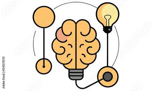 Brain power idea generation concept illustration