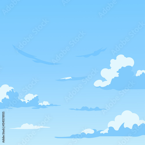 Blue Sky in Winter Illustration