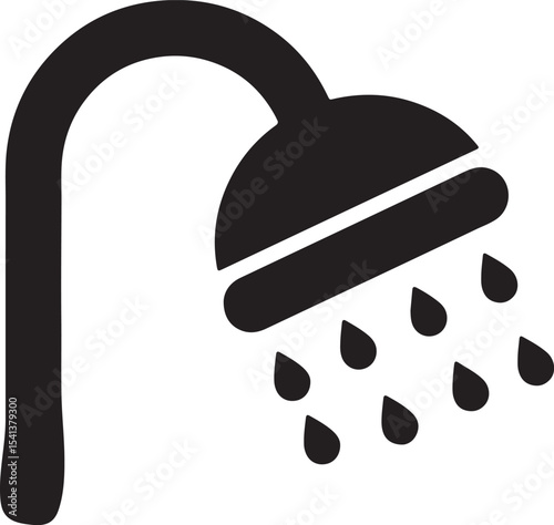shower icon, shower silhouette icon, mobile, presentation, and logo, shower icon vector
