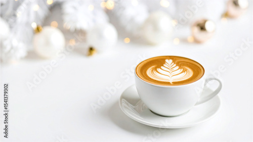 クリスマスツリーのカフェラテ