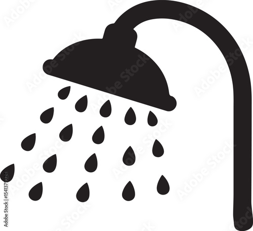shower icon, shower silhouette icon, mobile, presentation, and logo, shower icon vector