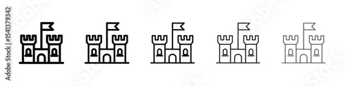 Castle icon for mobile concept and web design.