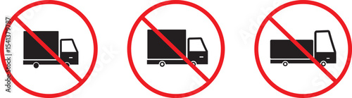 no delivery truck icon, Forbidden Sign, No Bus, Parking prohibited sign symbol,Transport Bus Icons,vector illustration,
