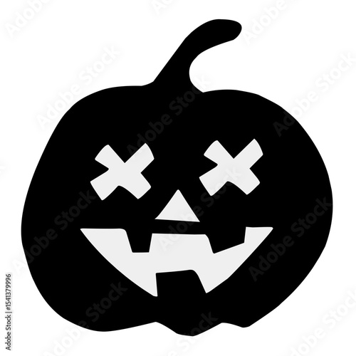 Halloween pumpkin silhouette vector 