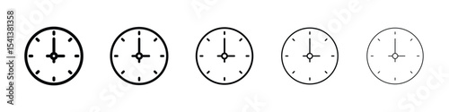 Clock face icon for mobile concept and web design.