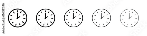 Clock icon for mobile concept and web design.