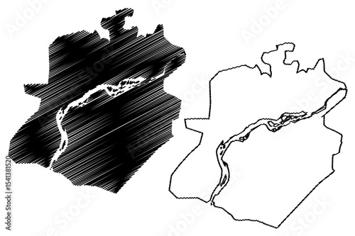 Bamako City (Republic of Mali) map vector illustration, scribble sketch City of Bamako map