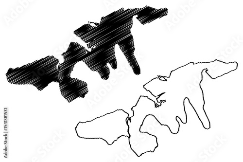 Port Louis City (Republic of Mauritius) map vector illustration, scribble sketch City of Port Louis map
