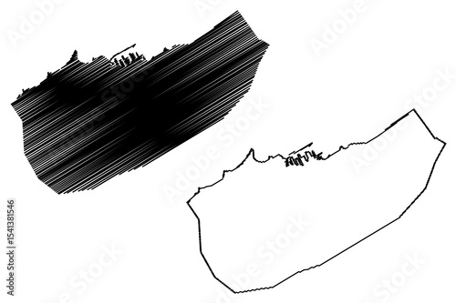 Casablanca City (Kingdom of Morocco, Casablanca-Settat Region) map vector illustration, scribble sketch City of Casablanca map