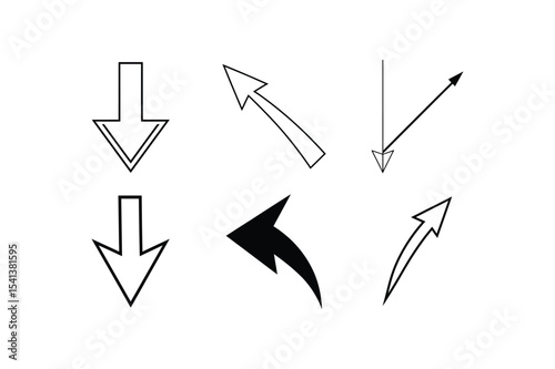 hand drawn arrows set -arrow set- vector art