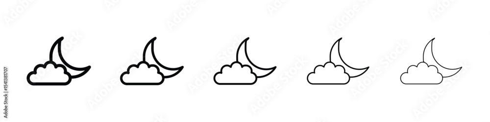 Fototapeta premium Cloud moon icon for mobile concept and web design.