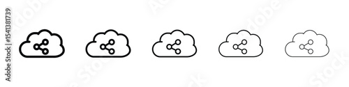 Cloud share icon for mobile concept and web design.