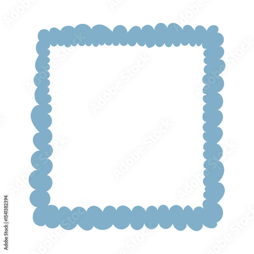 A single hand-drawn square frame with scalloped wavy edges. Bold orange decorative border in doodle style. Ideal for scrapbooking, invitations, greeting cards, photo albums, and creative designs.