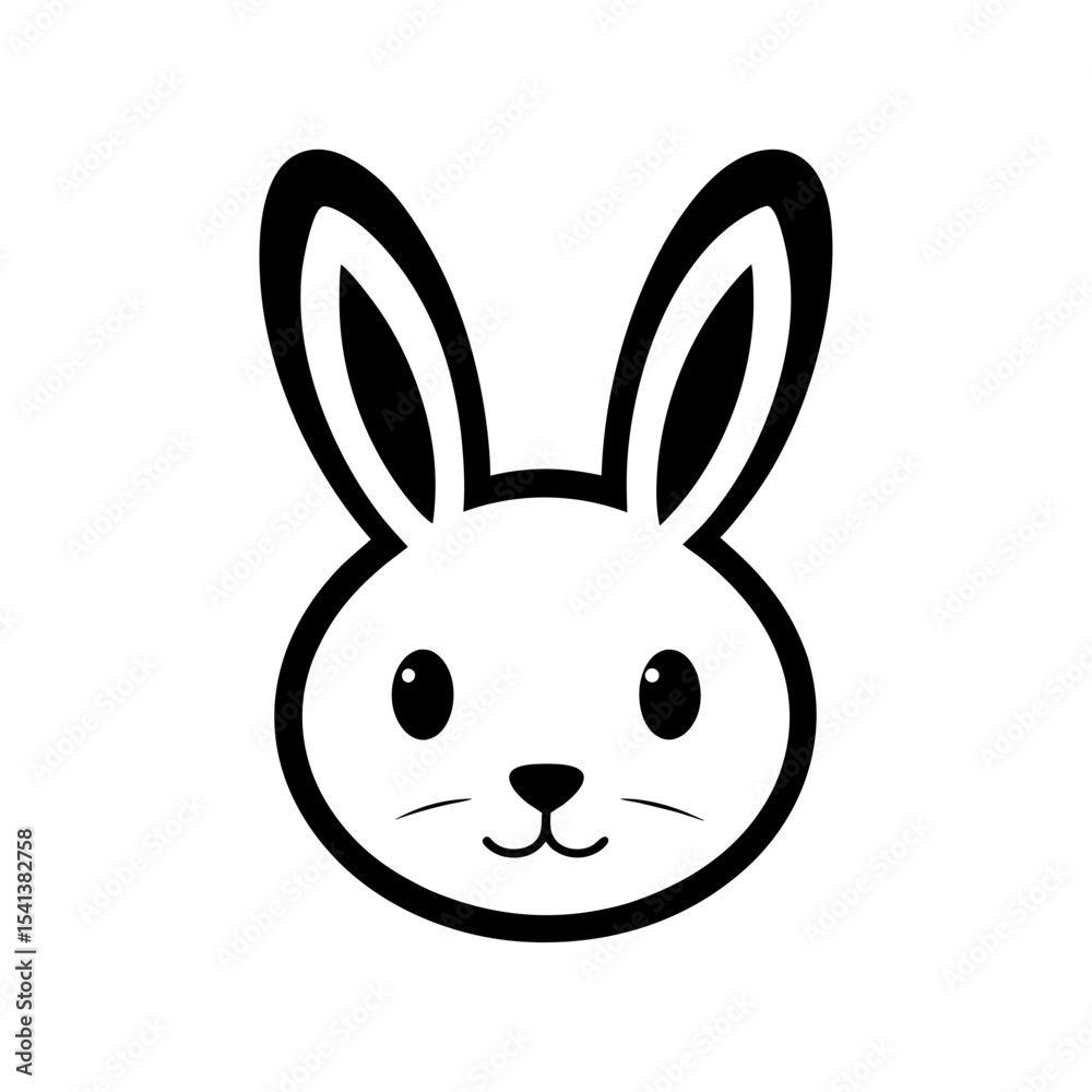 Rabbit face logo icon illustration for bunny pet care brand and animal lovers identity Rabbit face logo icon illustration for bunny pet care brand and animal lovers identity