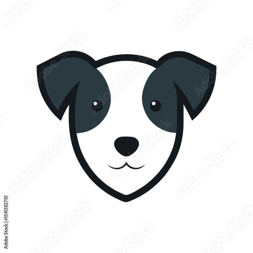 Cute dog face logo icon illustration for animal rescue logo and pet adoption identity