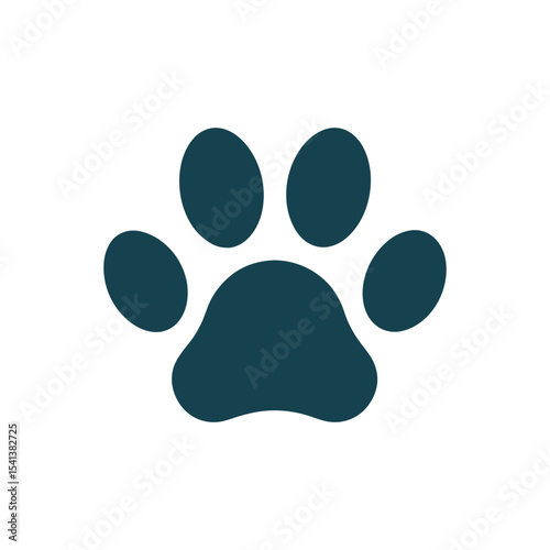 Cute paw print logo icon illustration for pet store brand and animal product design