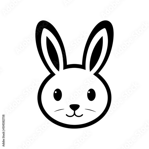 Rabbit face logo icon illustration for bunny pet care brand and animal lovers identity
