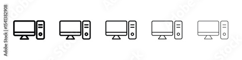 Computer icon for mobile concept and web design.
