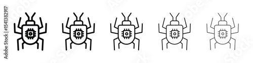 Computer bug icon for mobile concept and web design.