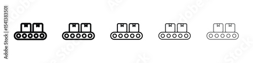 Conveyor belt icon for mobile concept and web design.