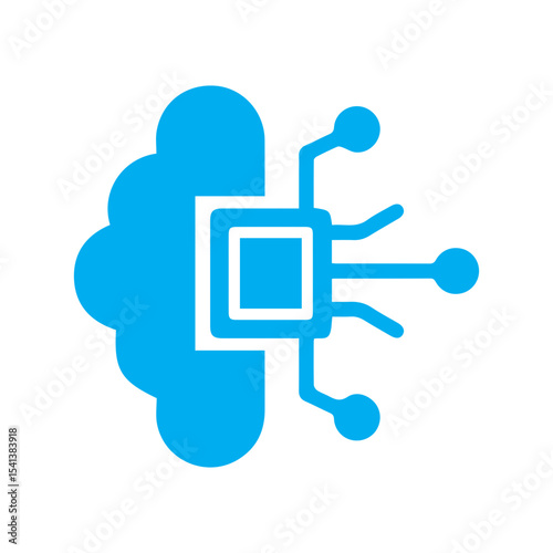 Brain robotics colored icon