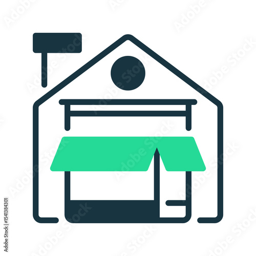 Warehouse line icon. Universal creative premium symbol. Vector sign icon logo template. Vector illustration