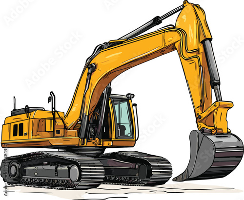 excavator on a white background