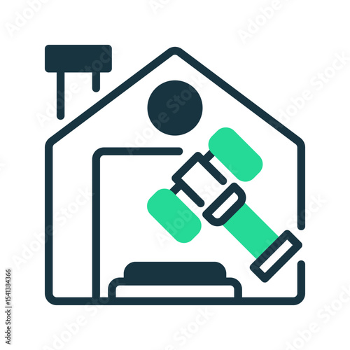 Real Estate Auction line icon. Universal creative premium symbol. Vector sign icon logo template. Vector illustration