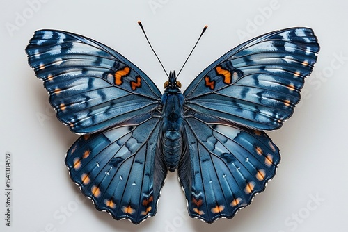 AQ dark navy blue butterfly on white background
